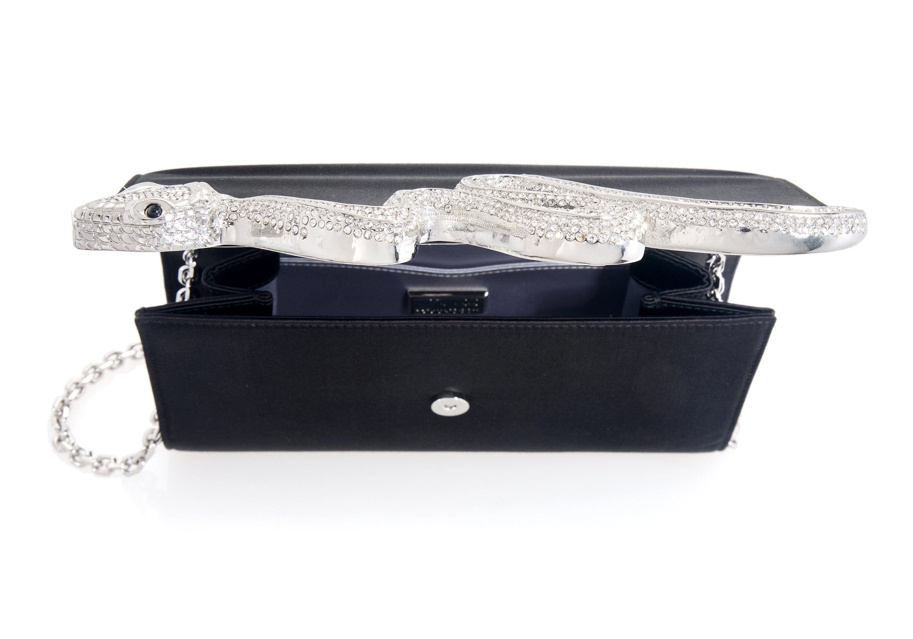 Serpent Clutch, Alternate, color, Silver Black