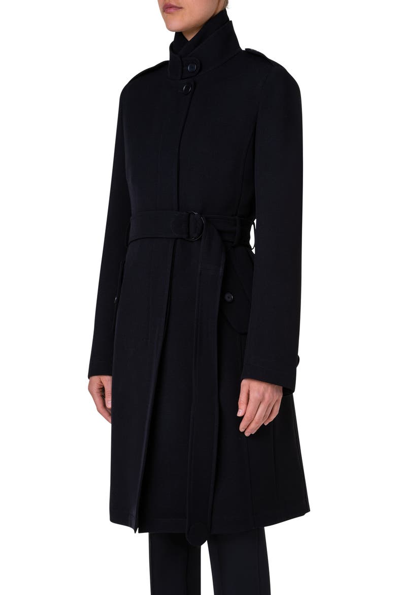 Wool Tricotine Trench Coat, Alternate, color, BLACK 009