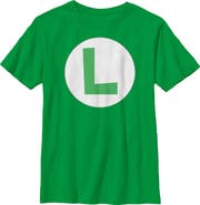 NINTENDO Boy's Nintendo Luigi Circle Icon Graphic T-Shirt