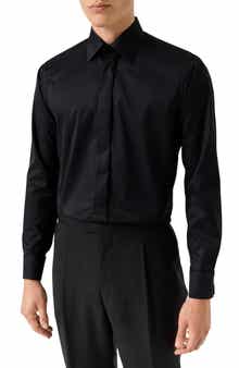 Contemporary Fit Geometric Brocade Supima Cotton Dress Shirt