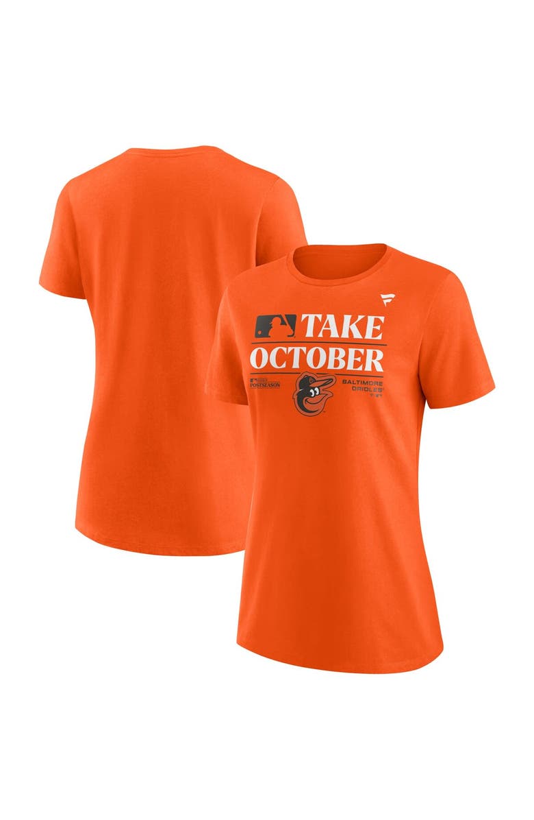 PROFILE Women's Fanatics Branded Orange Baltimore Orioles 2023 Postseason Locker Room Scoop Neck T-Shirt, Main, color, 