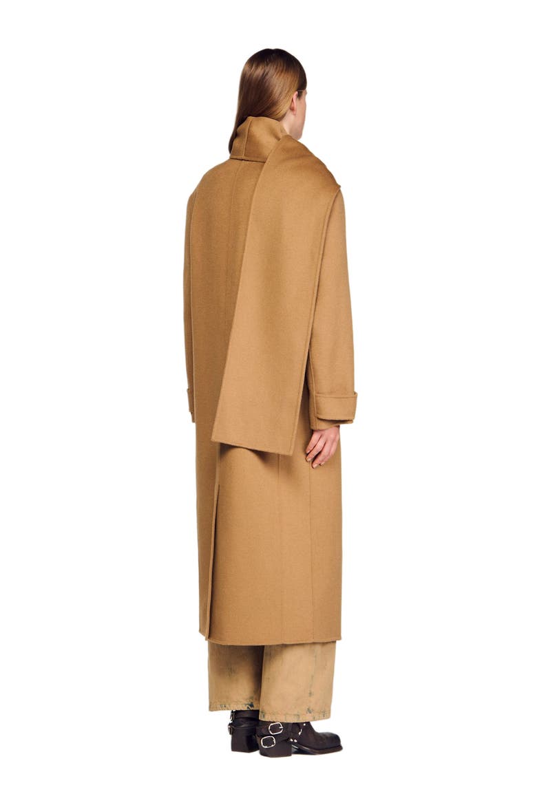 Oversized wool coat, Alternate, color, Camel