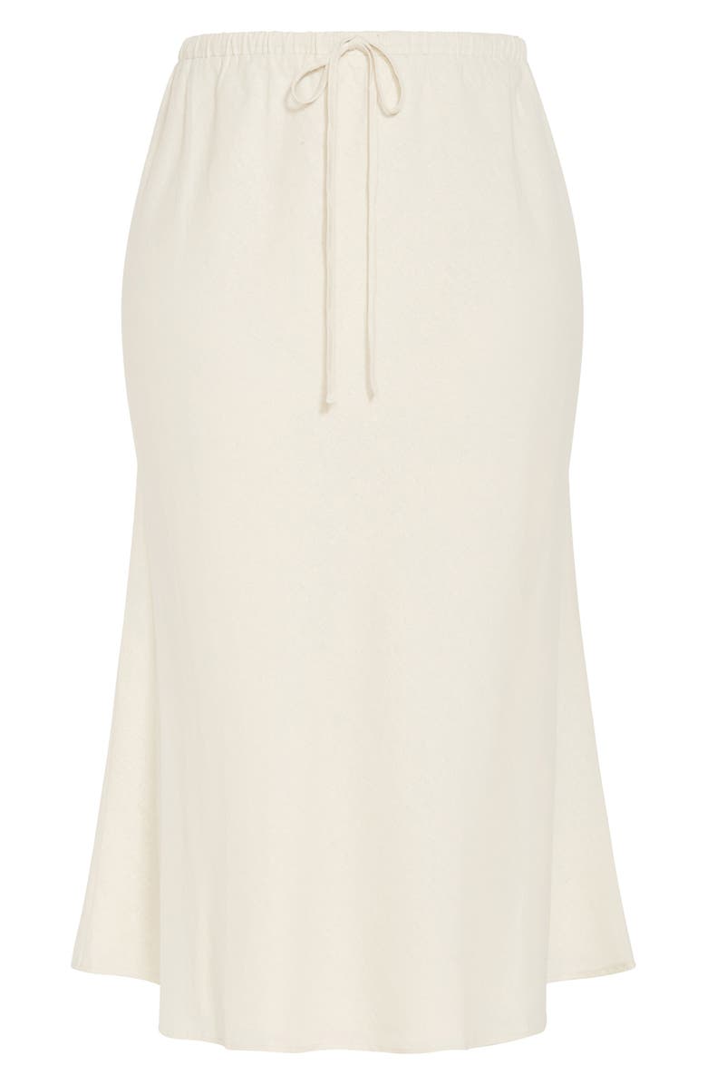City Chic Vivien Linen Blend Drawstring Skirt, Alternate, color, Cream