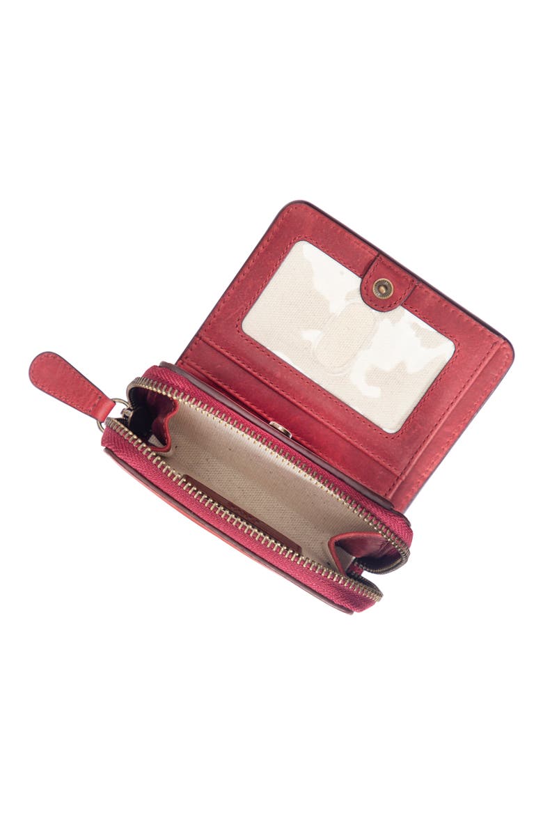 Melissa Zip Around Leather Wallet, Alternate, color, BURGUNDY