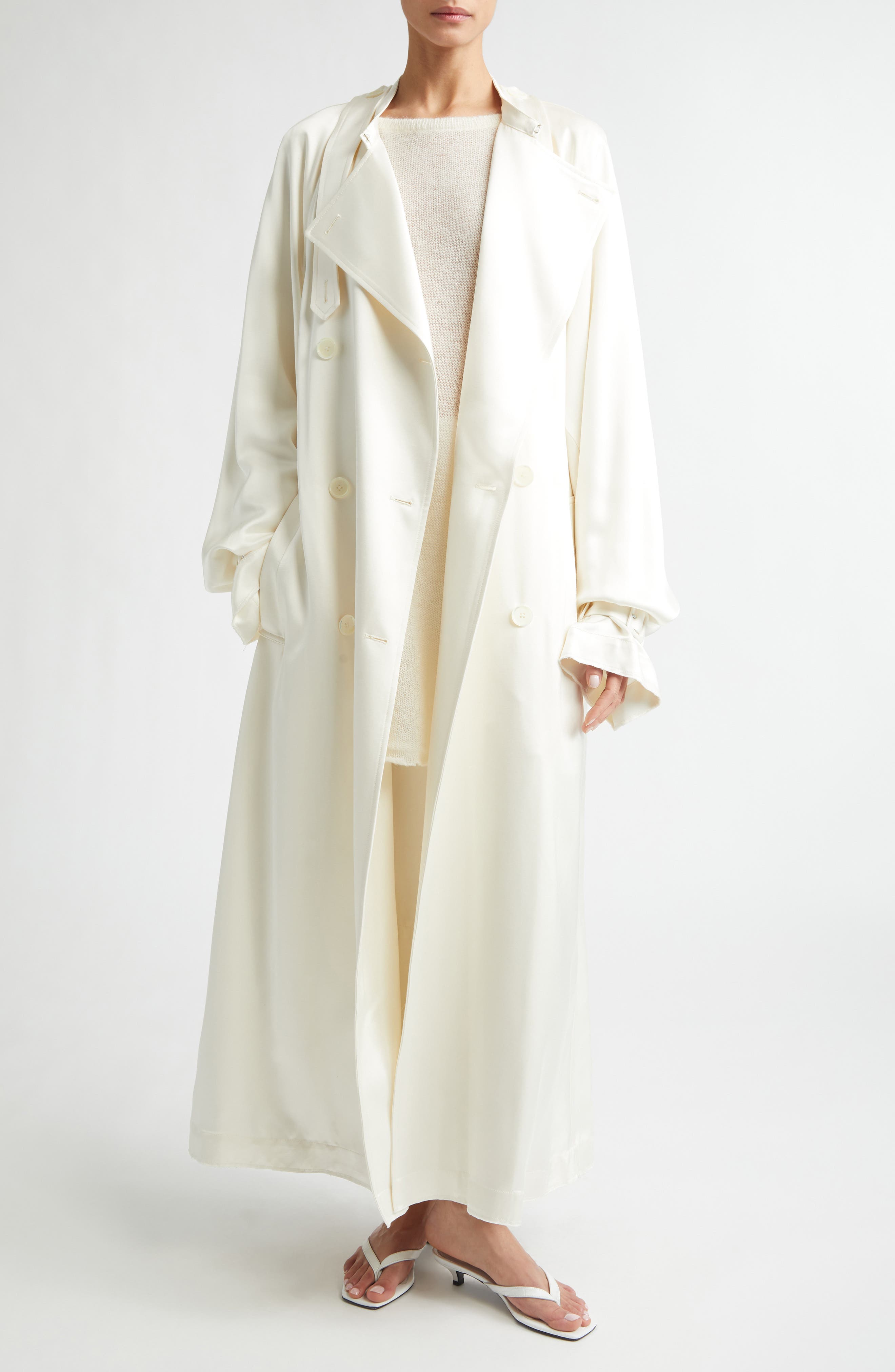 toteme satin trench dress Toteme Satin Trenchcoat