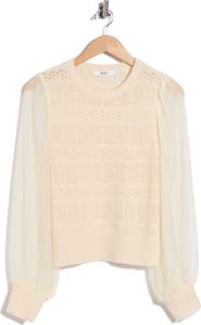ASTR the Label Ann Contrast Sleeve Pullover Top
