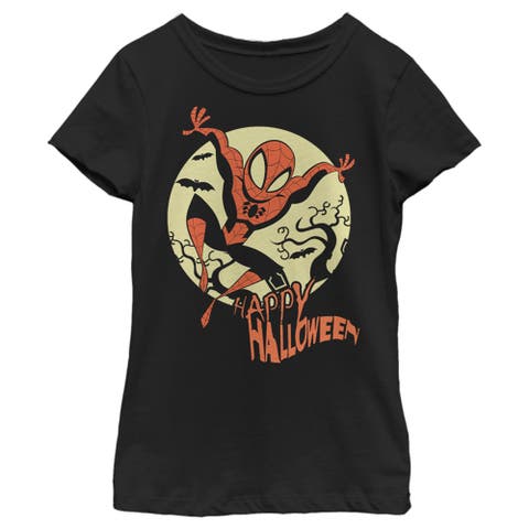 Girl's Marvel Spider-Man Happy Halloween  Graphic T-Shirt