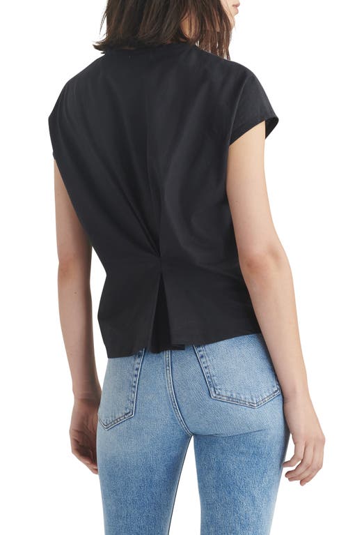 Rag & Bone The Slub Back Pleat Organic Cotton Top In Black