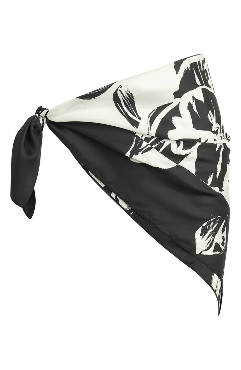 Favorite Daughter The Vintage Floral Silk Square Scarf, Alternate, color, Black/ Ivory
