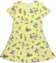 Bellabu Bear Kids' Teddy Bear Picnic Short Sleeve Dress