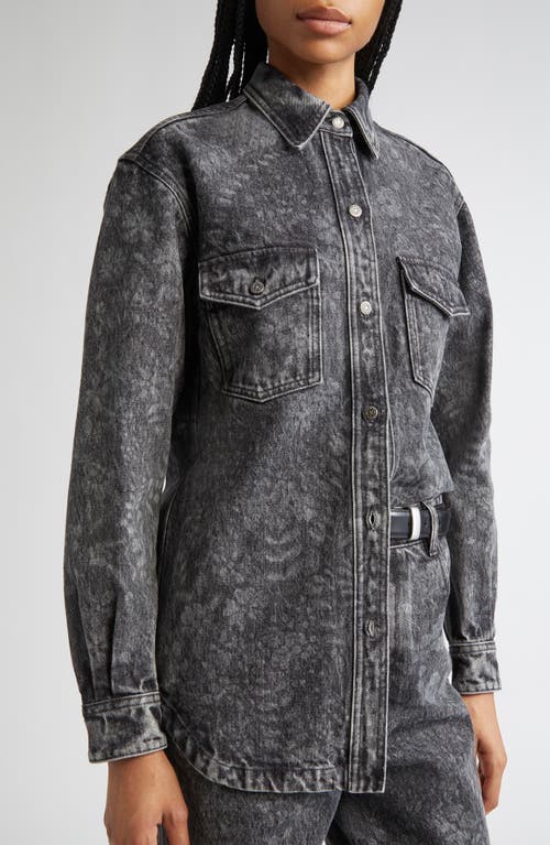 Golden Goose Journey Ollie Boyfriend Denim Button-up Shirt In Gray