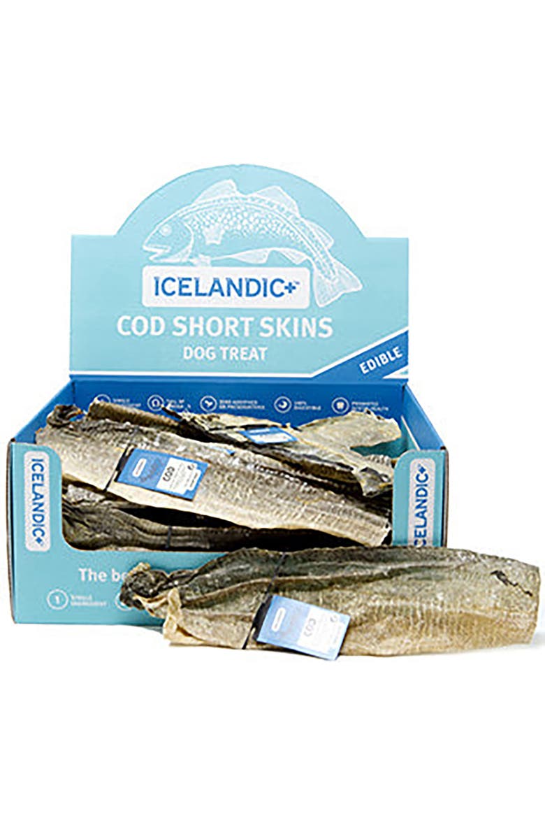 8 to 10 Inch Cod Short Skins 36 Pack Dog Treat Chews, Main, color, Multicolored