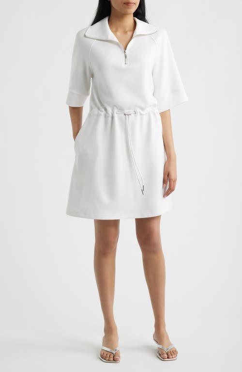 Bernardo Quarter Zip Scuba Knit Dress in Bright White at Nordstrom, Size X-Large