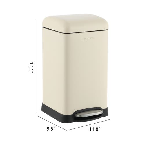 Happimess Betty Retro Mini 3.2-gallon Step-open Trash Can In Limestone Beige