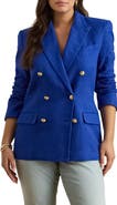 Lauren Ralph Lauren Chevron Linen & Cotton Blazer