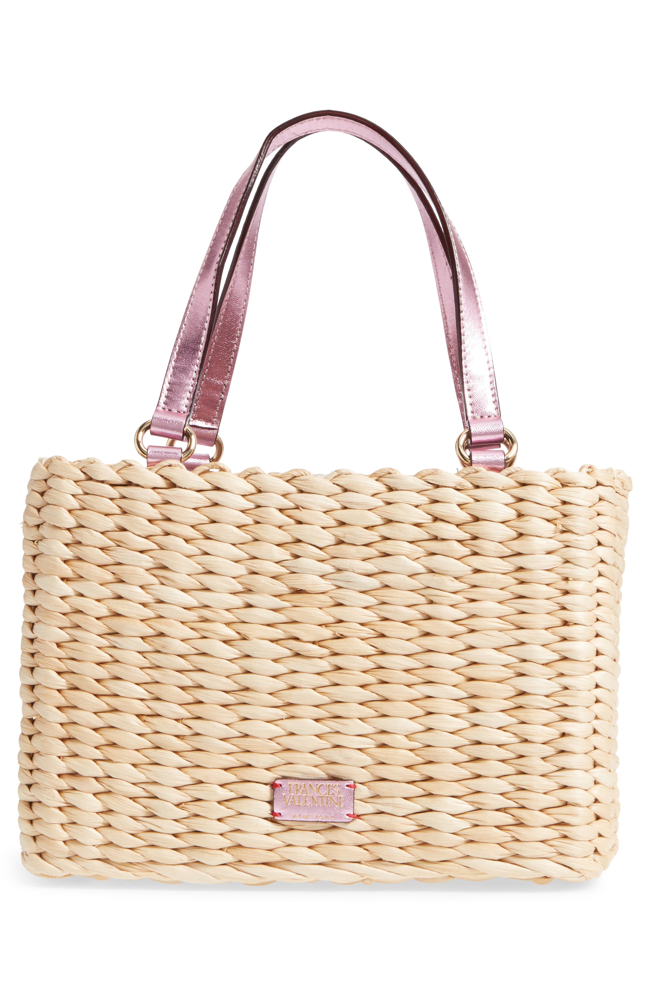 Frances Valentine Small Woven Straw Tote, Alternate, color, 