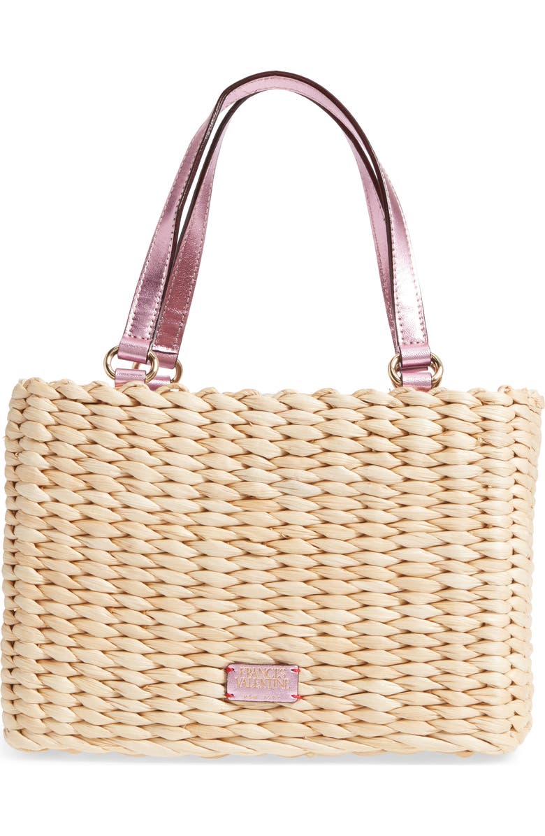 Frances Valentine Small Woven Straw Tote, Alternate, color,