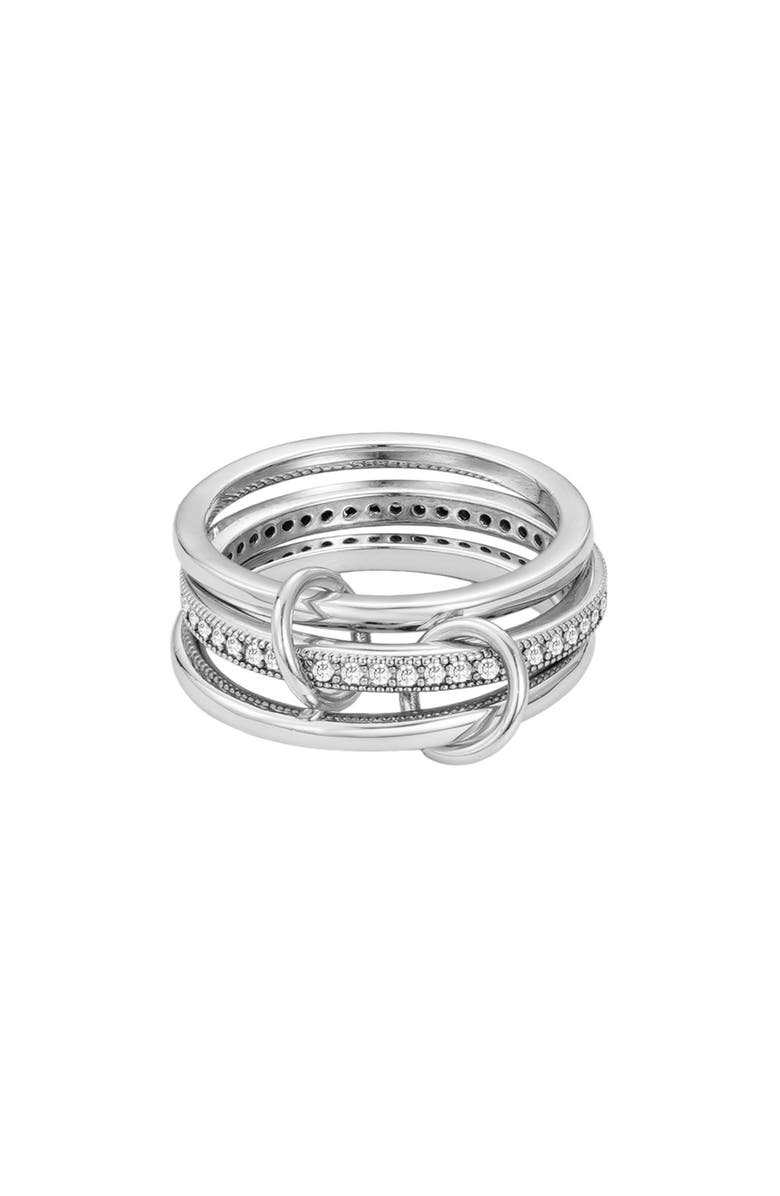 Adornia Connected 3-Layer Ring, Main, color, Silver