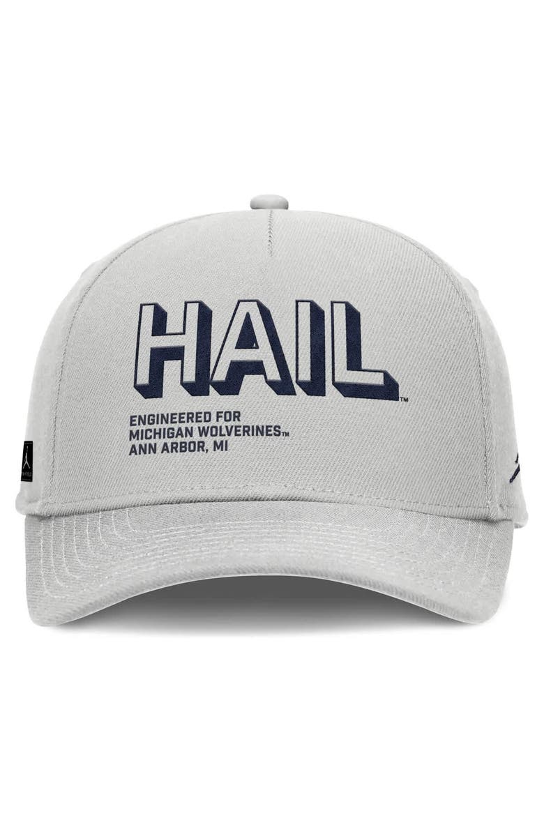 Jordan Brand Men's Jordan Brand Gray Michigan Wolverines 2025 Sideline Dust Pinched Rise Adjustable Hat, Alternate, color, Gray