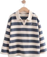 NEXT Kids' Stripe Cotton Rugby Polo