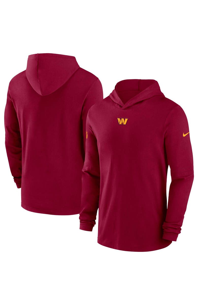 Nike Men's Nike Burgundy Washington Commanders Sideline Performance Long Sleeve Hoodie T-Shirt, Main, color, 