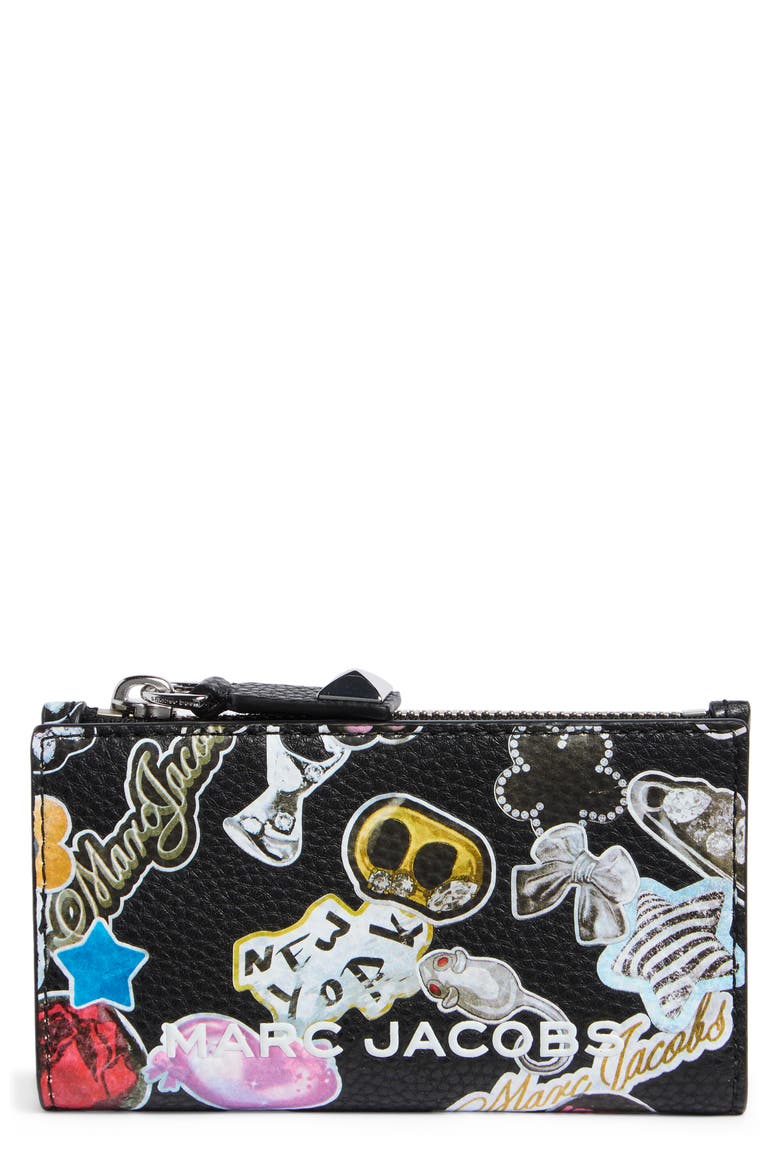 Medium Flat Wallet, Main, color, BLACK MULTI