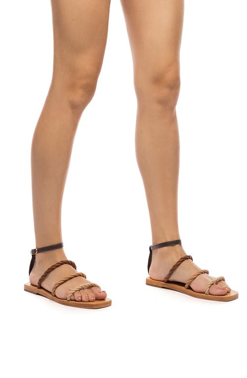 Larroude Larroudé Santorini Twist Strap Sandal In Brown/beige