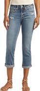 Silver Jeans Co. Suki Curvy Fit Ripped Mid Rise Capri Jeans