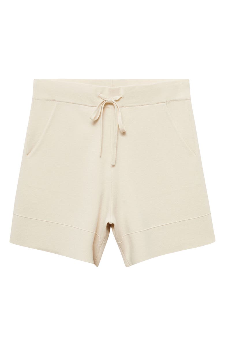 MANGO Rib Drawstring Lounge Shorts, Alternate, color, Light/ Pastel Grey