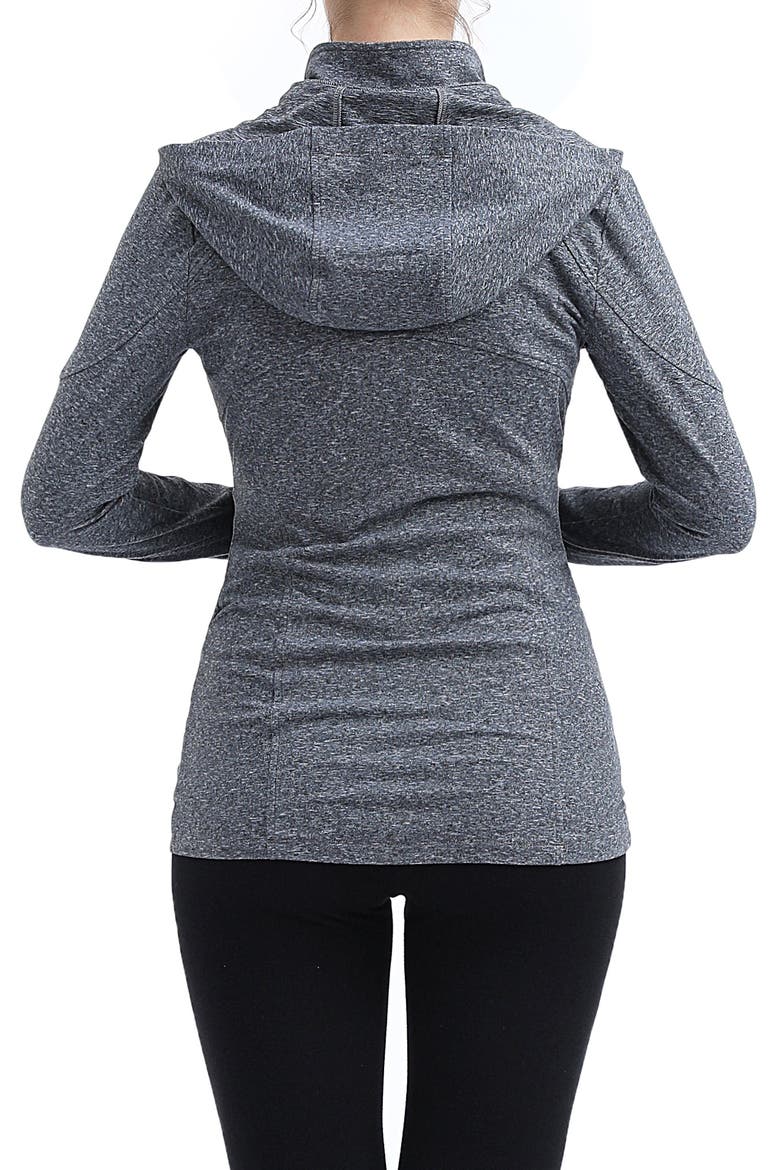 Jojo Performance Maternity Jacket, Alternate, color, DARK HEATHER GRAY