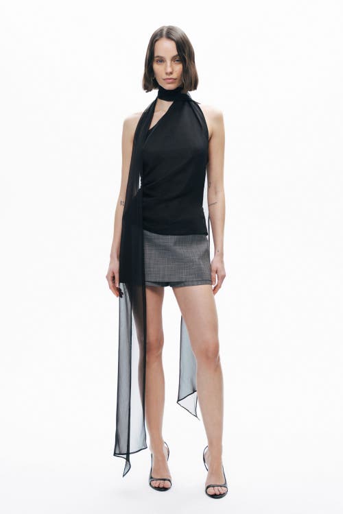 Nocturne Low Waist Mini Skort In Dark Grey