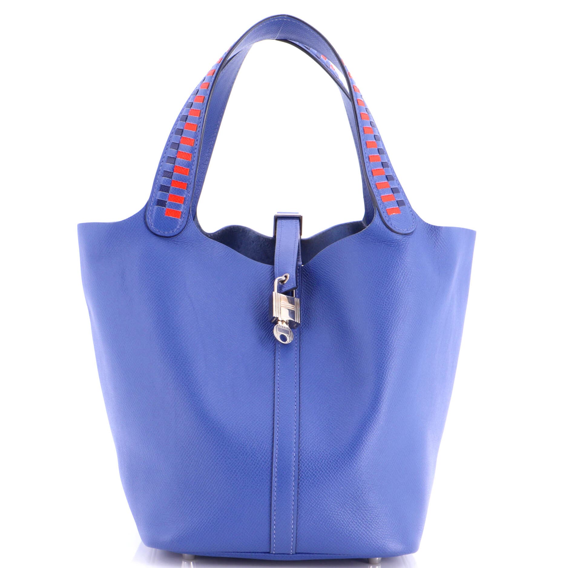 Picotin Lock Bag Tressage Epsom MM, Main, color, Blue