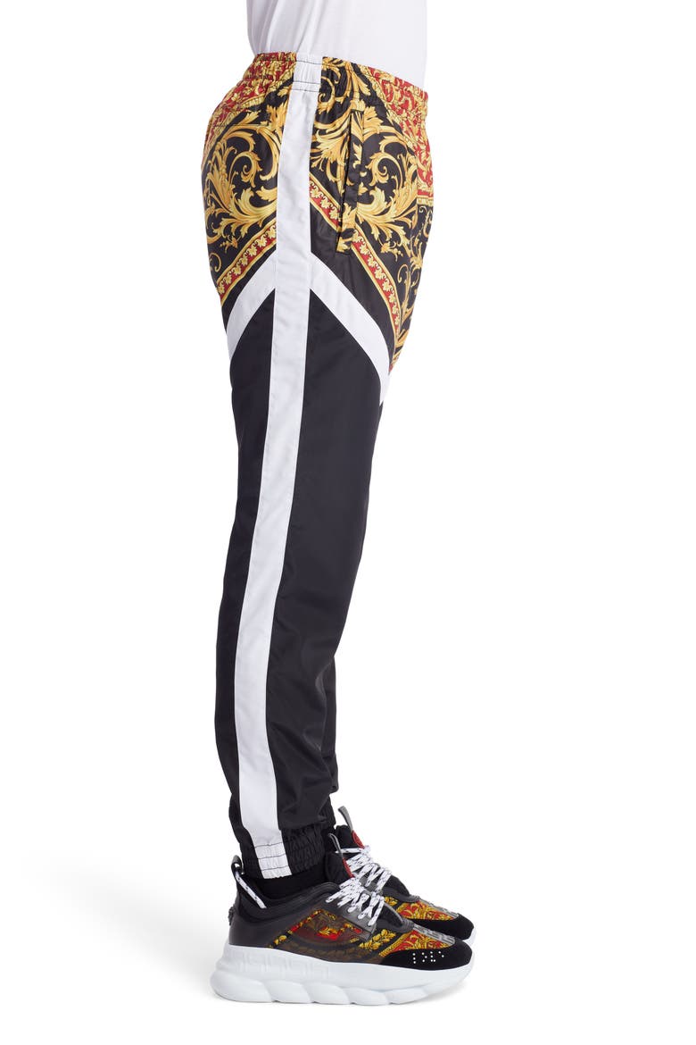 Le Pop Classique Baroque Print Track Pants, Alternate, color, RED PRINT