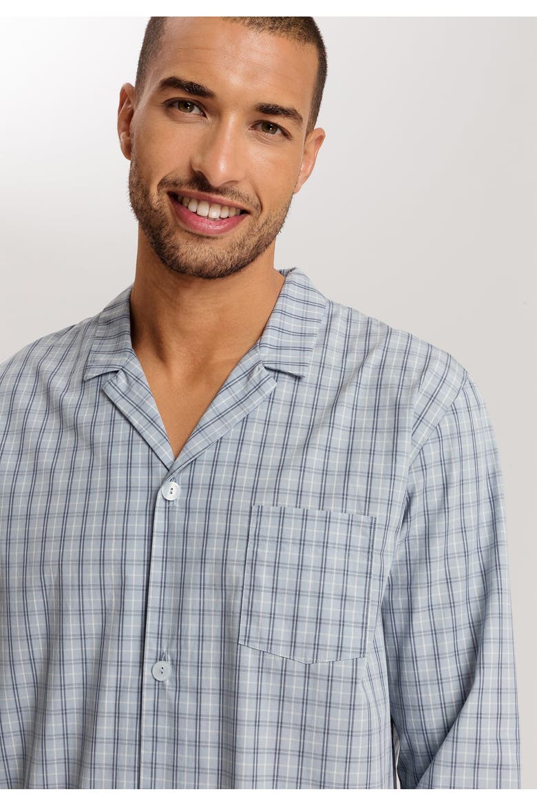 Night And Day Notch Collar Cotton Pajama Set, Alternate, color, Sea Breeze Check