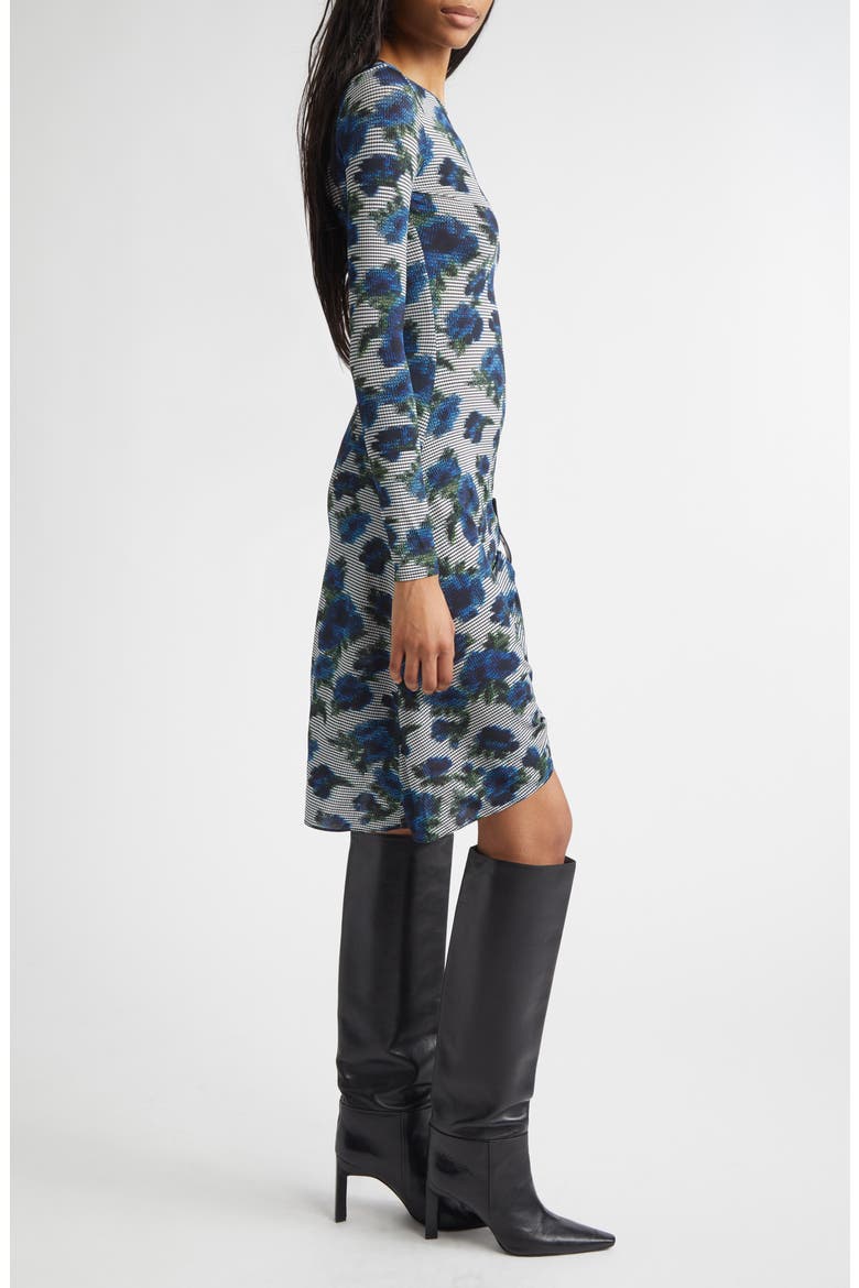 Suspended Ascii Floral Long Sleeve Jersey Dress, Alternate, color, PRINT-BLUE