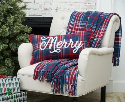 C & F Home C&f Home Plaid Typographical Decorative Throw Pillows In Multi
