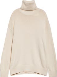 TOTEME Longline Turtleneck Organic Cotton & Cashmere Sweater