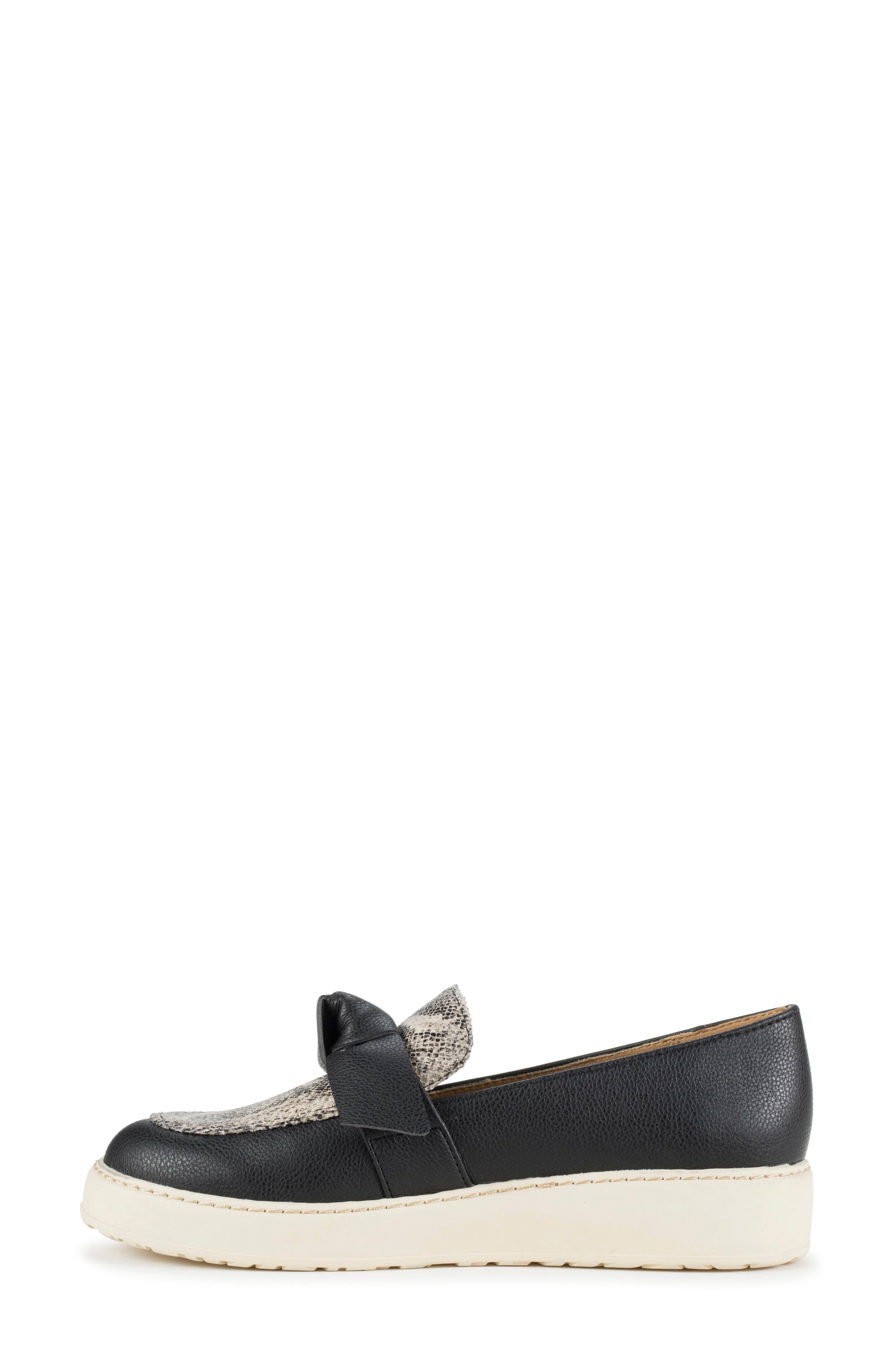 Ferdana Moc Toe Slip-On Loafer, Alternate, color, BLACK SNAKE