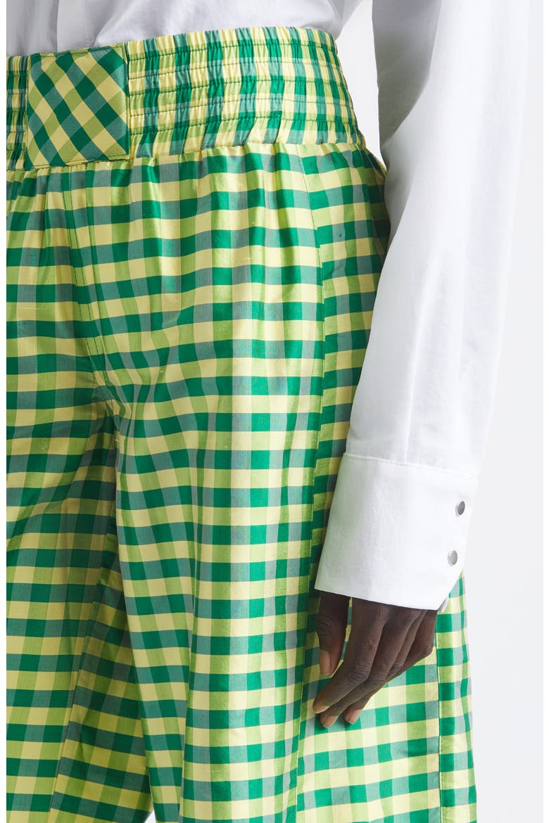 Silk Gingham Boxing Shorts, Alternate, color, GINGHAM GREEN YELLOW