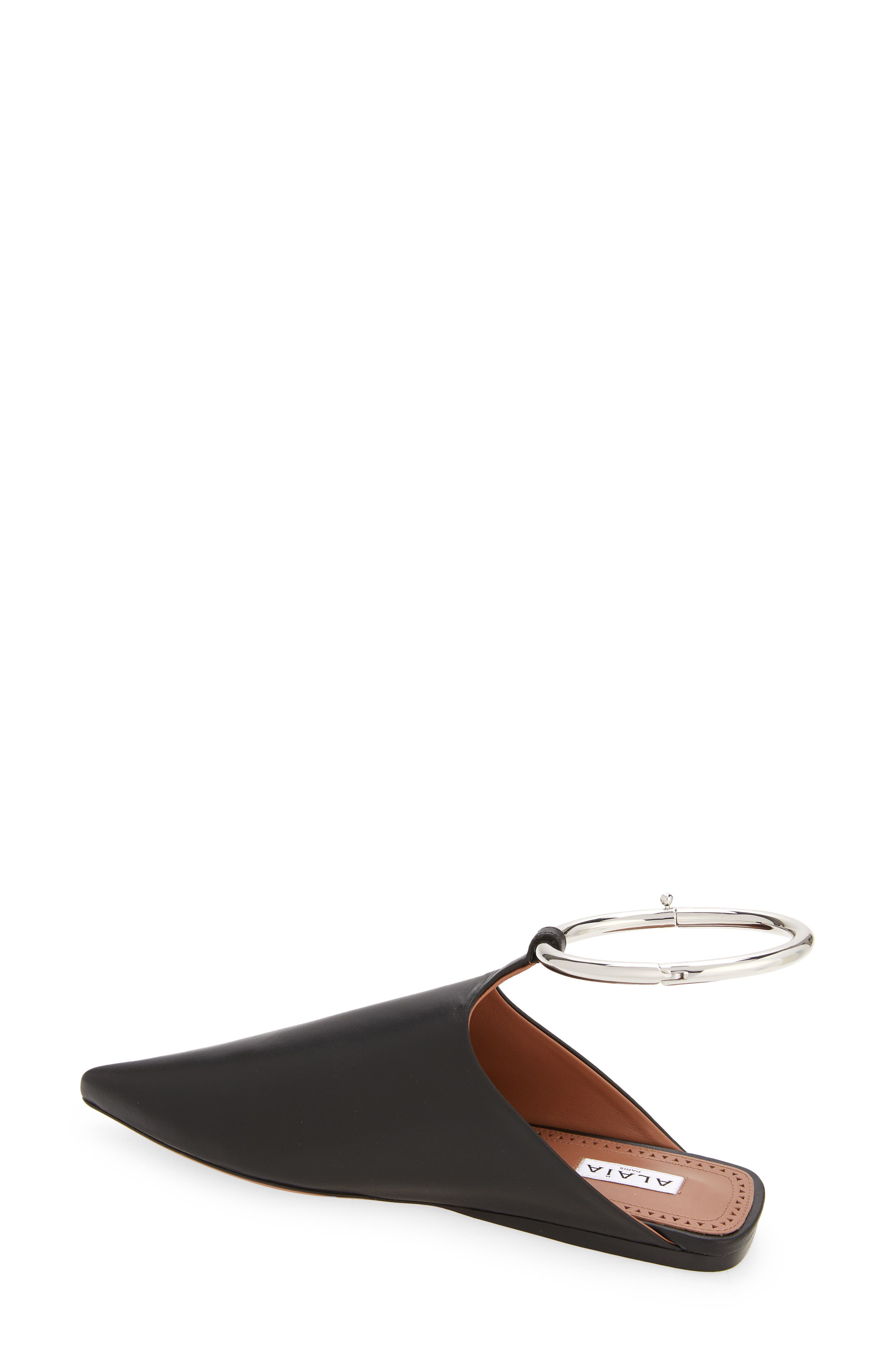 Alaïa Ankle Strap Flat, Alternate, color, 