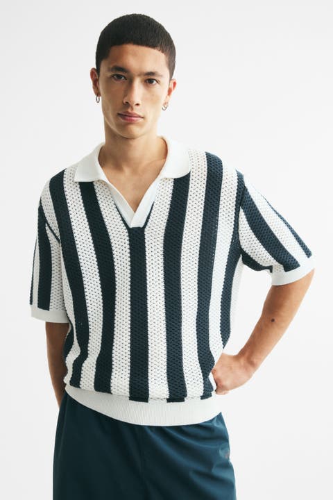Relaxed-fit Open-knit Polo Shirt