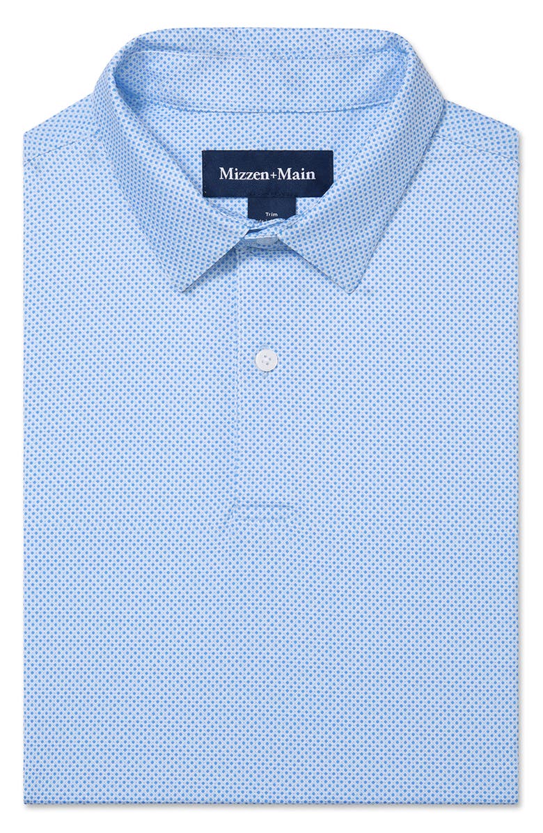 Mizzen+Main Versa Trim Fit Skyline Tight Diamond Polo, Alternate, color, Skyline Blue Tight Diamond