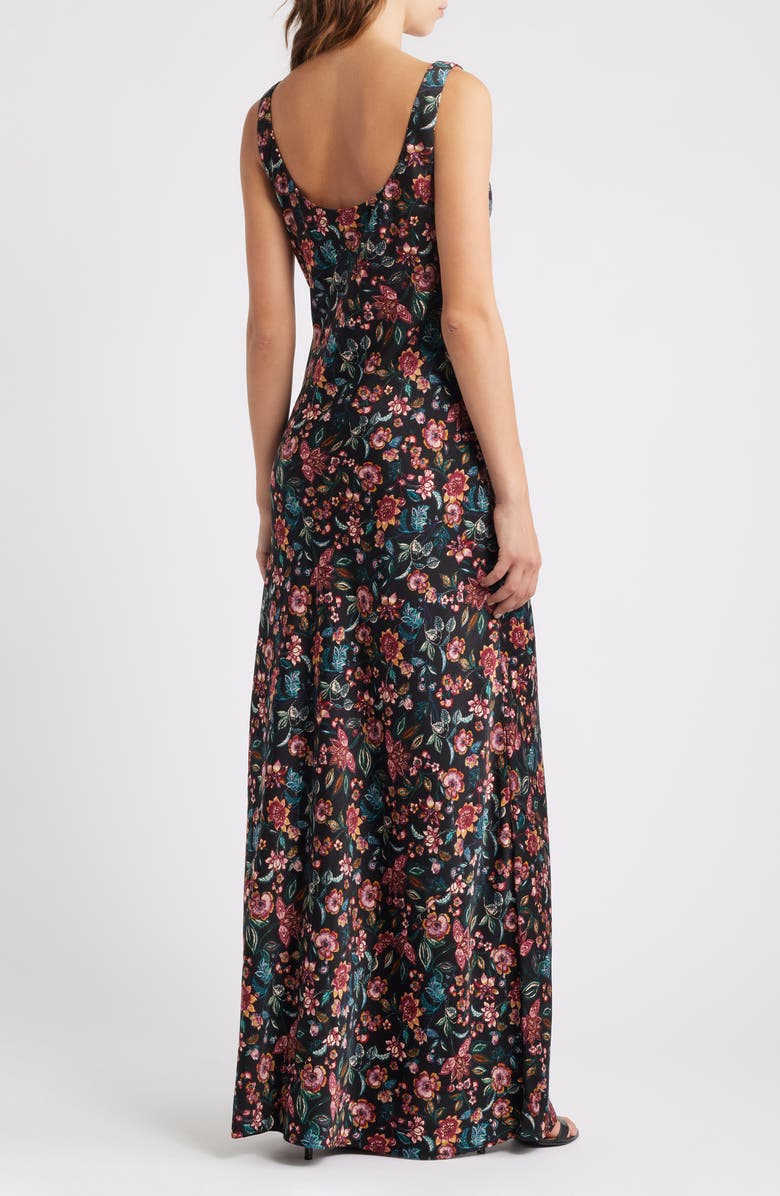 WAYF Keira Floral Sleeveless Gown, Alternate, color, Black Allover Floral