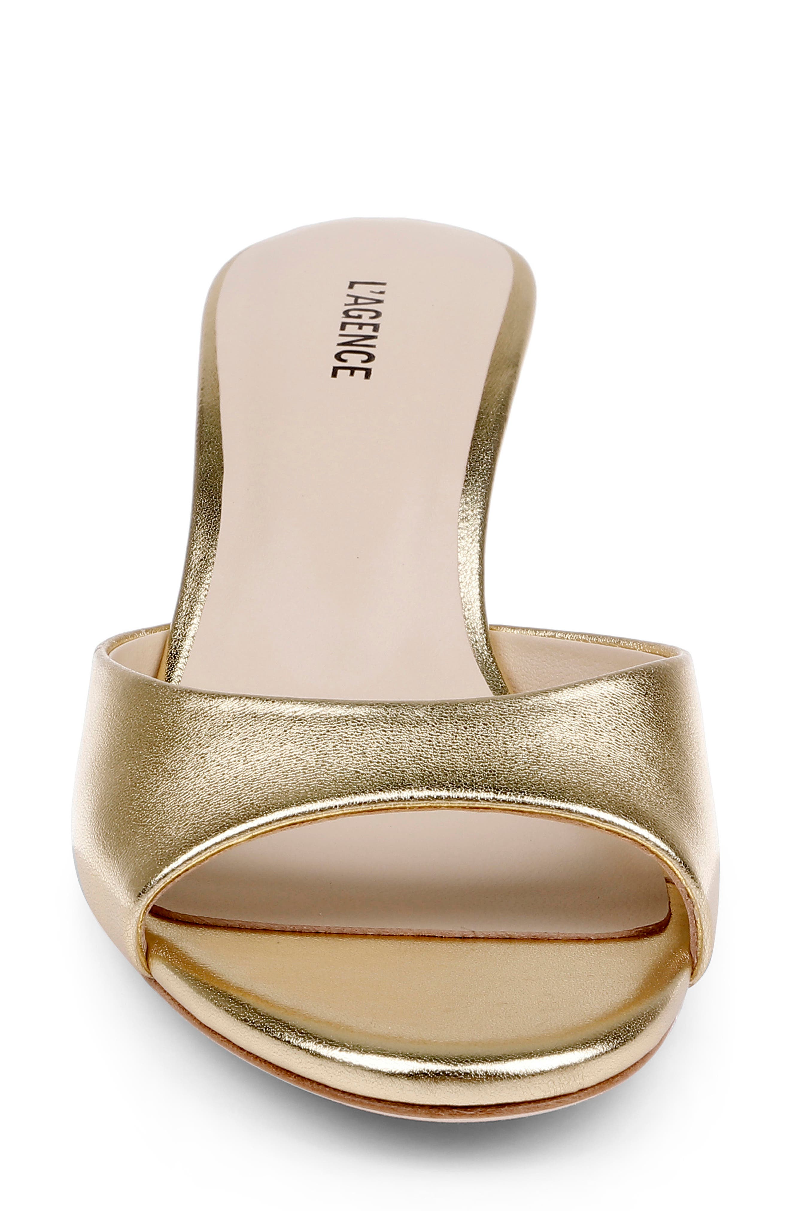 Arleen Slide Sandal, Alternate, color, GOLD LEATHER