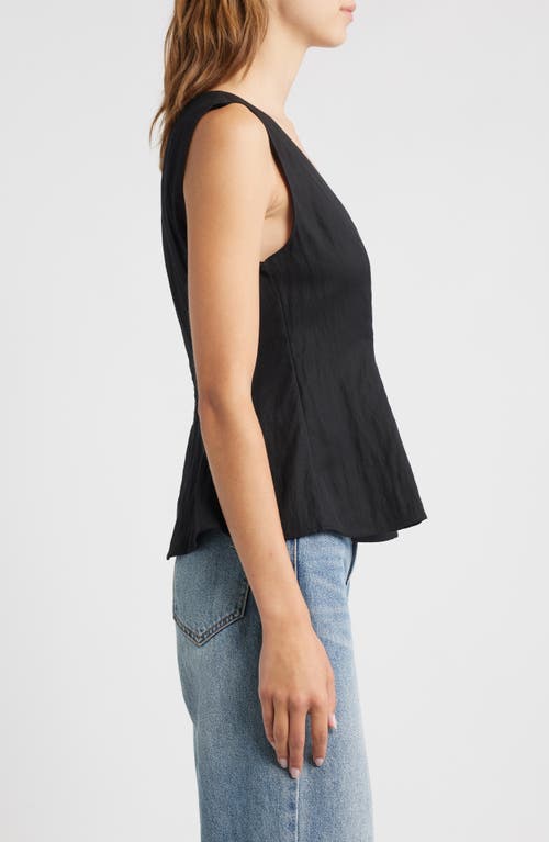 Mango Sleeveless Peplum Top In Black