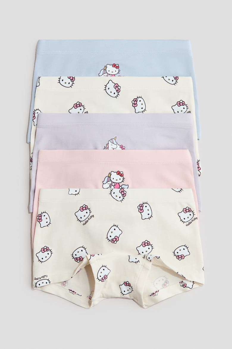 5-pack Printed Cotton Boxer Briefs, Main, color, Cream/Hello Kitty
