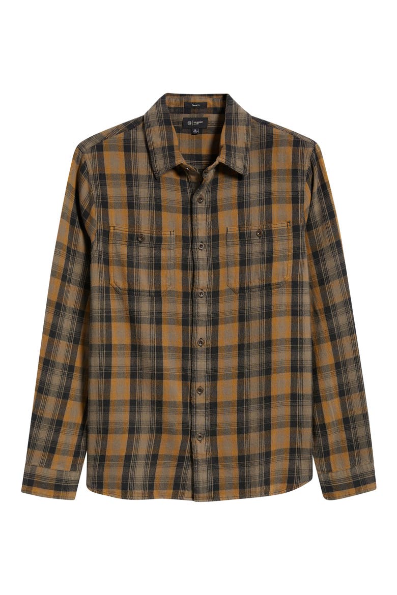 Mason Plaid Flannel Button-Up Shirt, Alternate, color, YELLOW MULTI