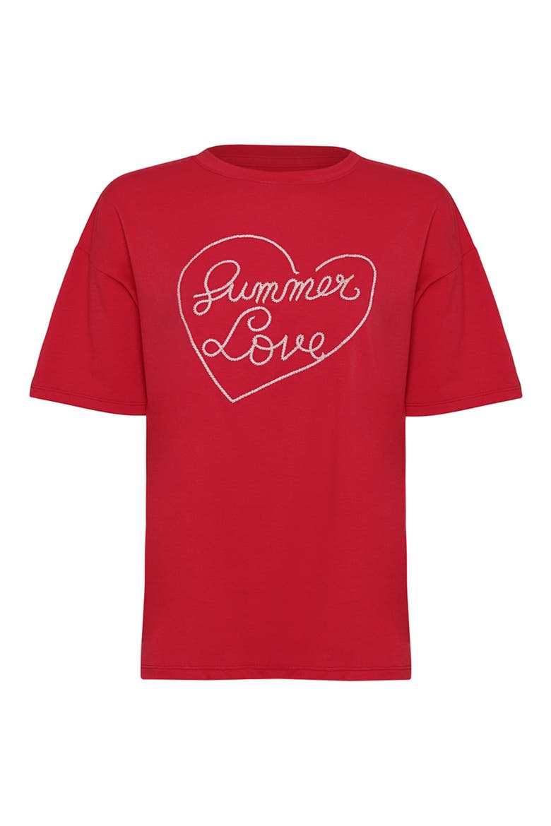 Summer Love Graphic Cover-Up T-shirt, Alternate, color, RED