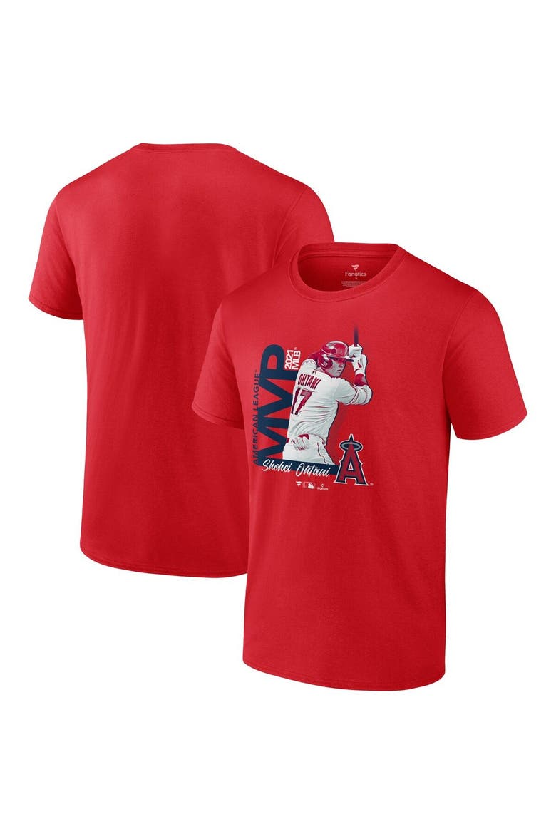 Men's Fanatics Branded Shohei Ohtani Red Los Angeles Angels 2021 AL MVP Big & Tall T-Shirt, Main, color, Red