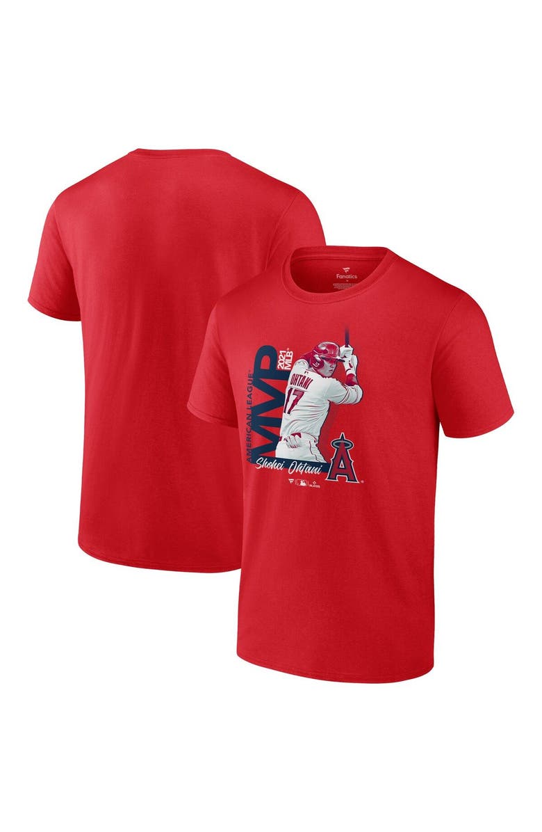 FANATICS Men's Fanatics Branded Shohei Ohtani Red Los Angeles Angels 2021 AL MVP Big & Tall T-Shirt, Main, color, 